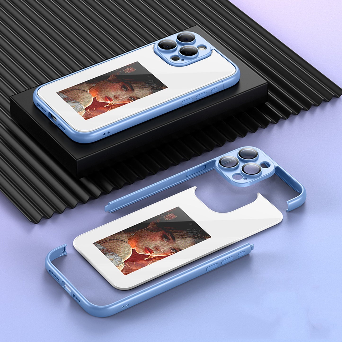 Ink Screen Border Projection Phone Case