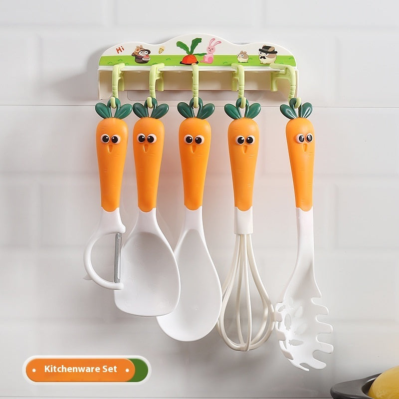 Ensemble d'ustensiles de cuisine Carrot avec crochet de rangement