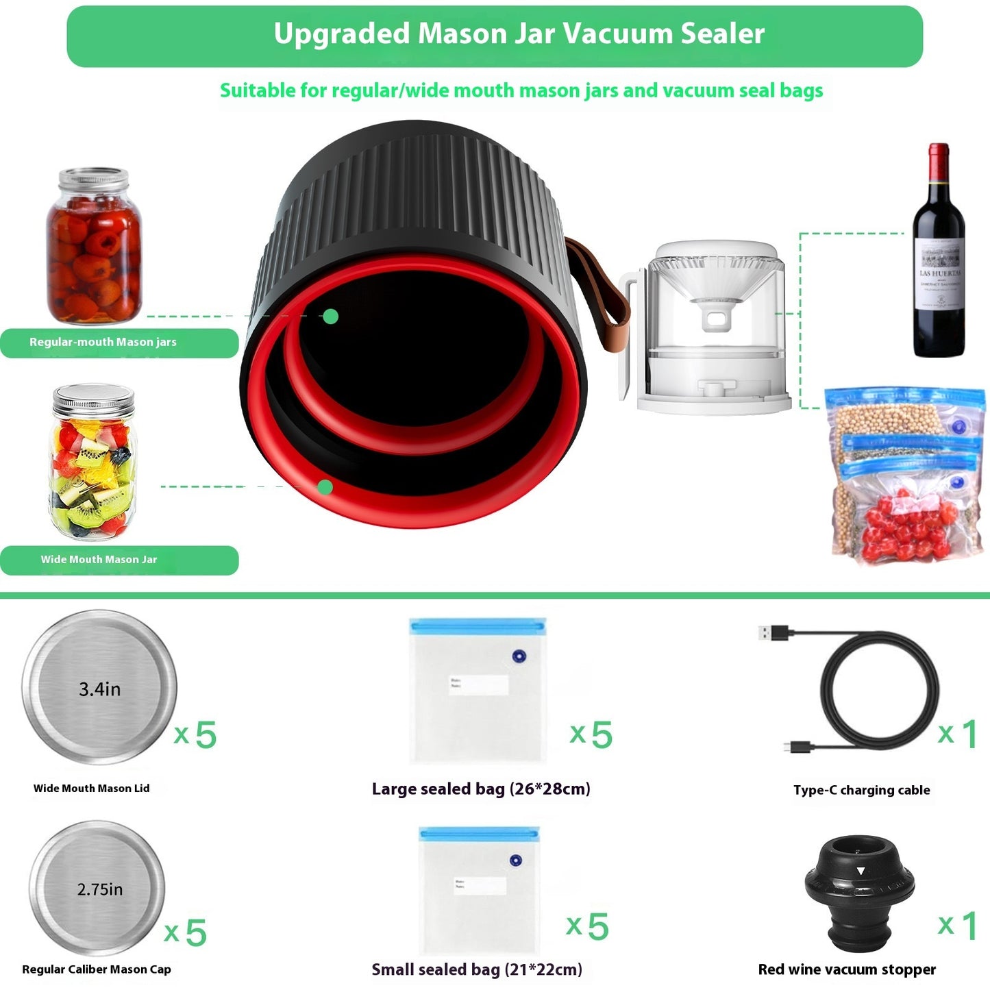 Máquina de sellado completamente automática Máquina de conservación de alimentos inalámbrica y conveniente para la cocina