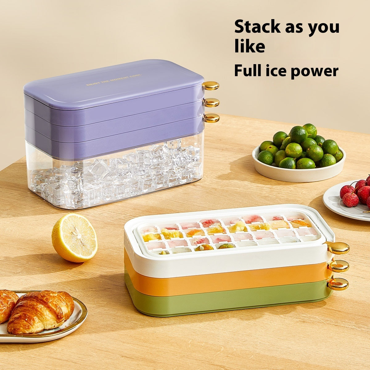 Food Grade Press Ice Box Flip One-click Ice Tray