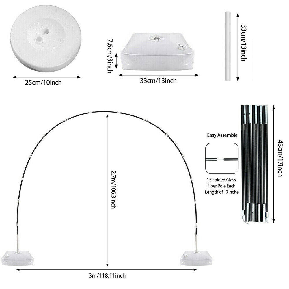 Kits d'arc à ballons, guirlande à cadre en colonne, support d'arc réglable, décor de fête de mariage