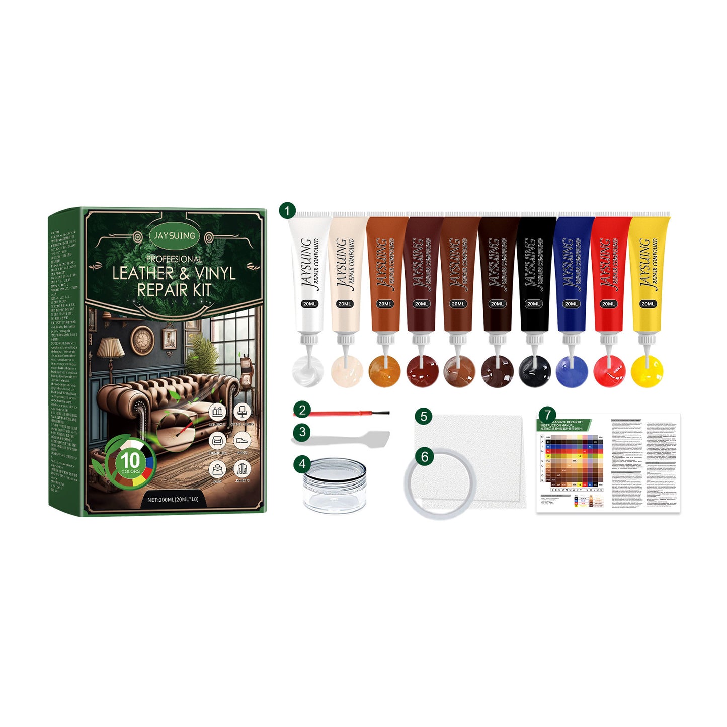 Furniture Leather Repair Ten-color Kit