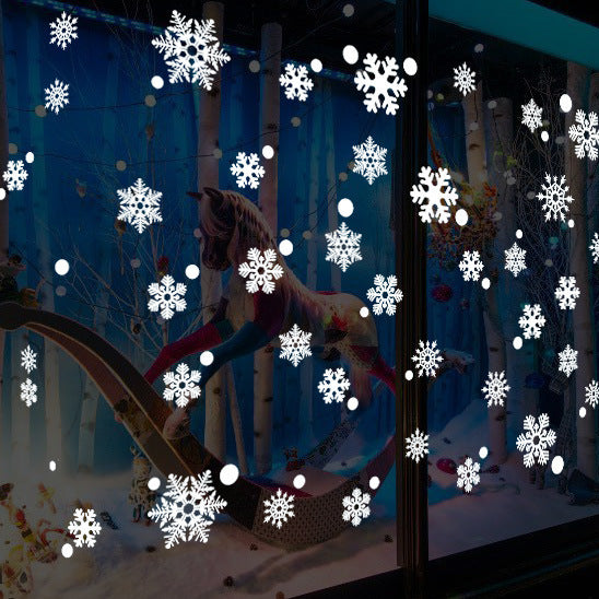 48 autocollants de décoration de verre en forme de flocon de neige de Noël