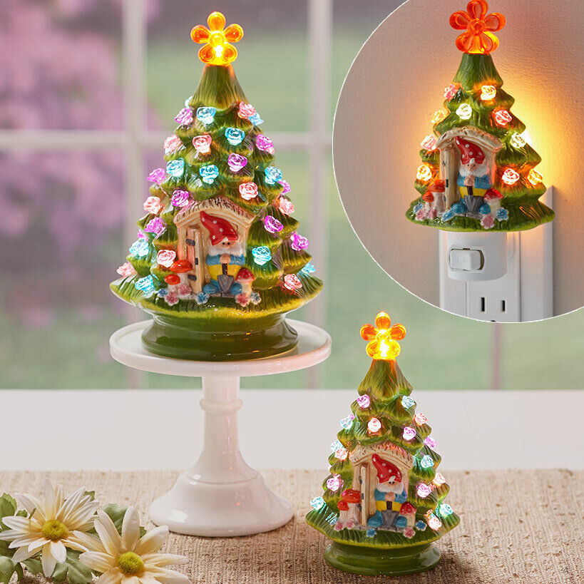 Ceramic Luminous Tree Desktop LED Ornaments Small Night Lamp