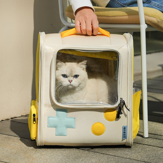 Console de jeu Style rétro sac pour chat pour animaux de compagnie sac à dos Portable pliable grande capacité chiens et chats nid de voyage