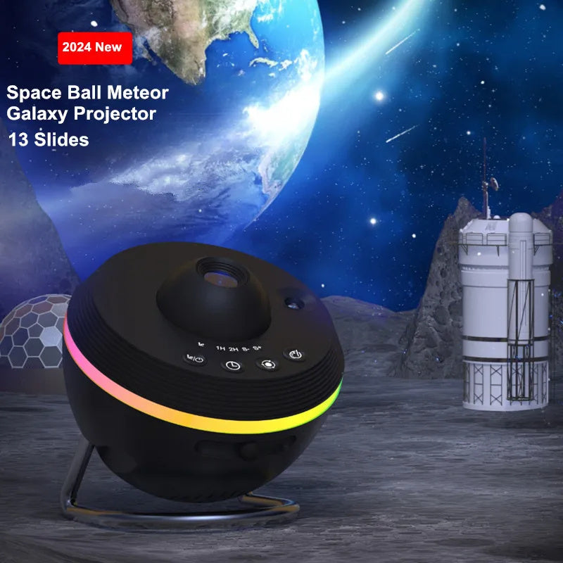 Lámpara de proyector de galaxia Ultra clara 13 en 1, meteorito dinámico, bola espacial giratoria, proyector de planetario, luces para regalo de niños