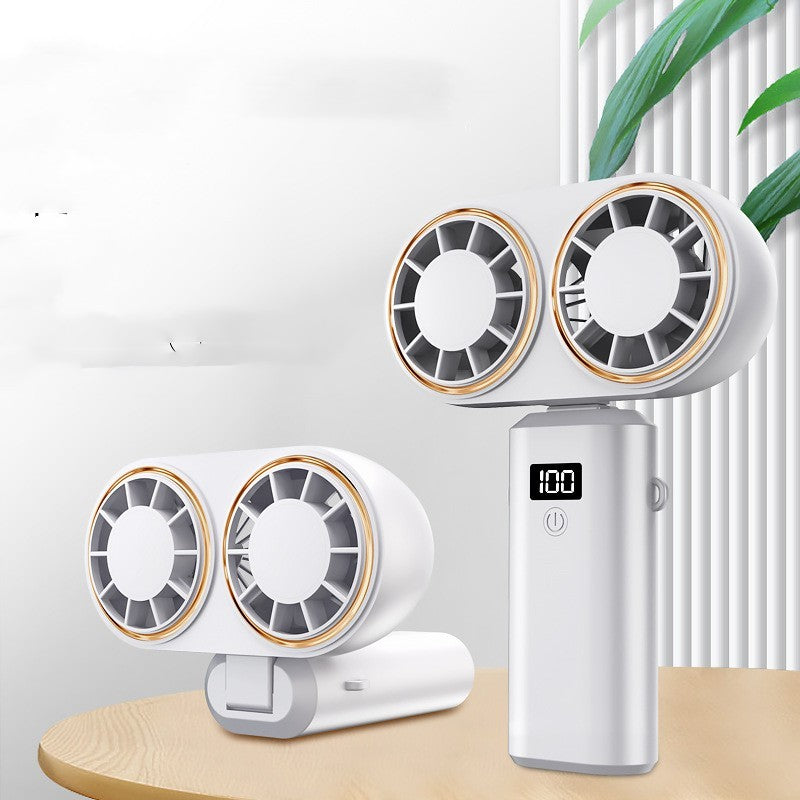 Mini ventilateur tenu dans la main d'usb ventilateurs portatifs pliables accrochants de cou ventilateur Rechargeable d'usb de 5 vitesses avec l'écran d'affichage