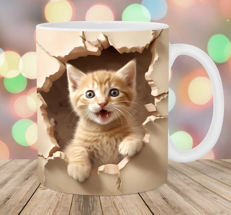 Cat Hollow Wall Ceramic Coffee Mug