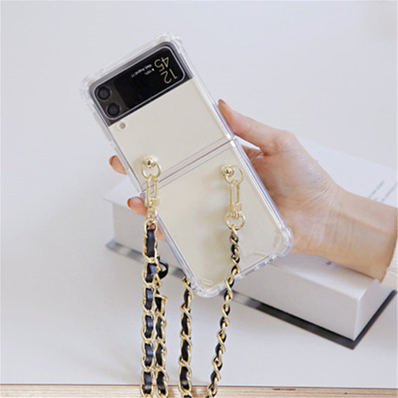 Transparent Messenger Folding Screen Lanyard Chain Mobile Phone Case