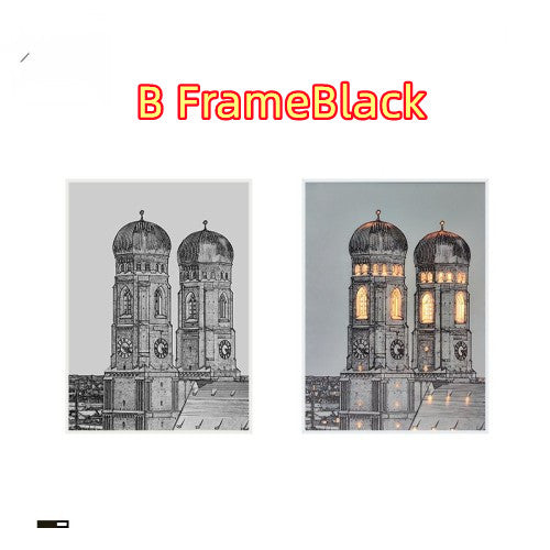 Retro Bell Tower Light Painting Decoration