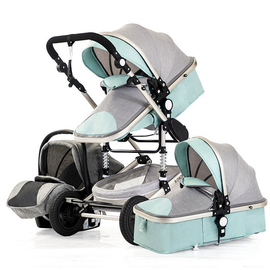 Poussette de voyage de bonne qualité pour bébé, luxe 3 en un