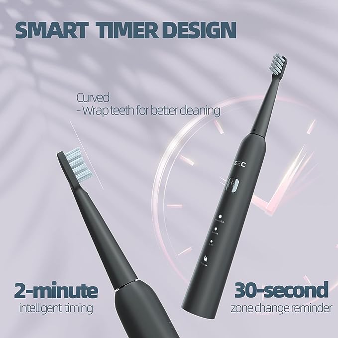 Electric Toothbrush For Adults,8 Brush Heads Toothbrush With 40000 VPM,Charge Once Last For 365 Days,6 HIGH-Performance Brushing Modes,Electric Toothbrush