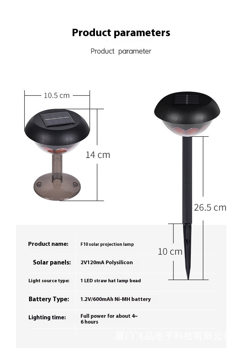 Lampe de projection d'énergie solaire de cour de jardin imperméable extérieure