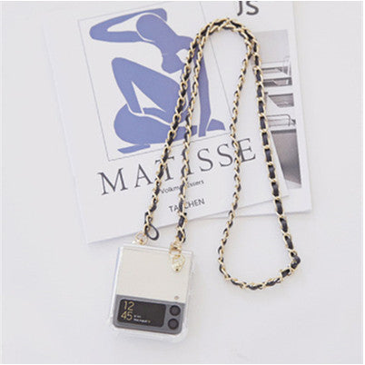 Transparent Messenger Folding Screen Lanyard Chain Mobile Phone Case