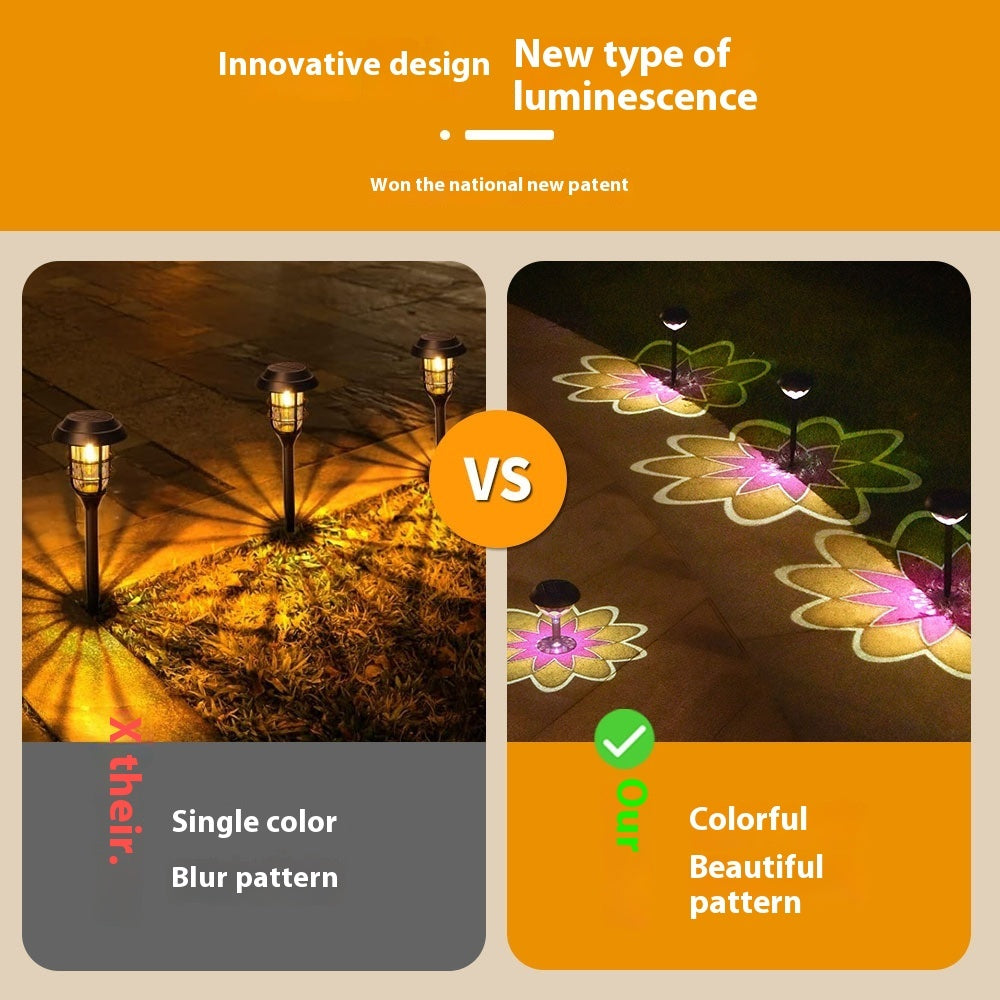 Lámpara de proyección de energía solar para patio de jardín impermeable al aire libre