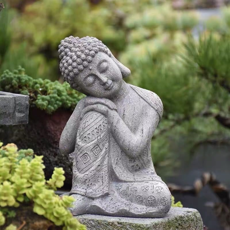 Statue de bouddha Zen en résine, Pot de fleur, paysage de cour, aménagement de balcon, décoration de jardin