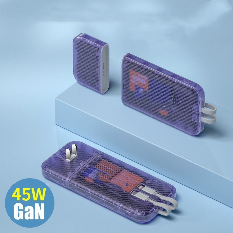 Charge Bank Transparent Magnetic Suction Separation Type 45W Quick Charge Comes With Wire Plug