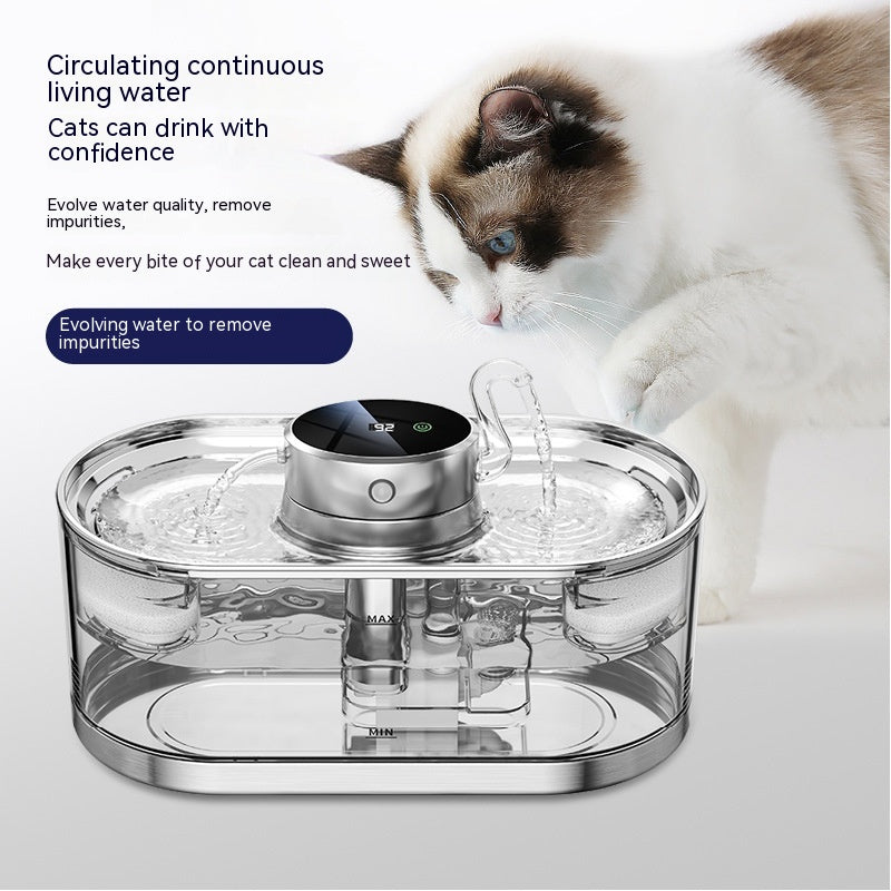 Distributeur d'eau intelligent pour animaux de compagnie, boucle sans fil, rechargeable