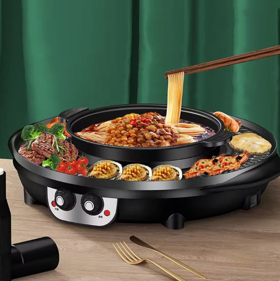 Hot Pot Barbecue All-in-one Pot Household Multi-functional Barbecue Plate