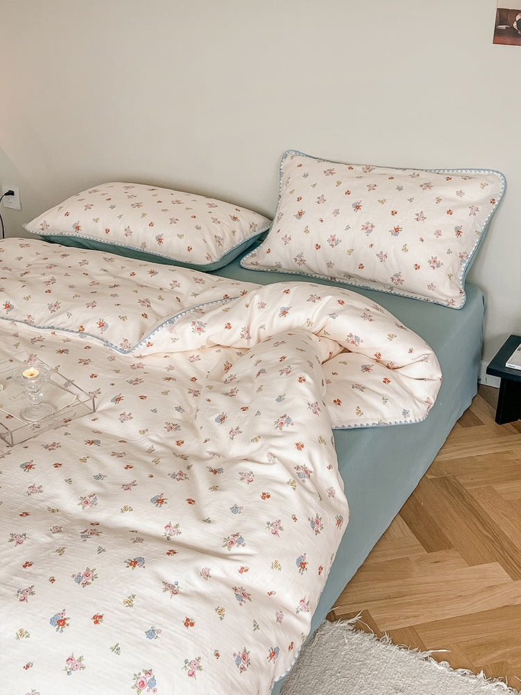 Juego de tres piezas de cama de dormitorio para estudiantes de hilo de doble capa de algodón